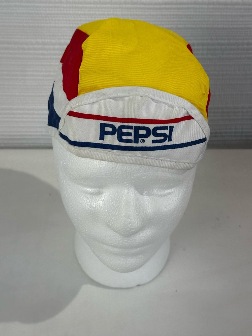 Pepsi Colorblock Cycling Cap Hat 90s Promo Racing Team NOS Cotton OSFA
